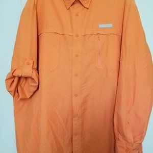 Field & Stream Men's Orange Roll Sleeve Vented Fishing Shirt size 2XL